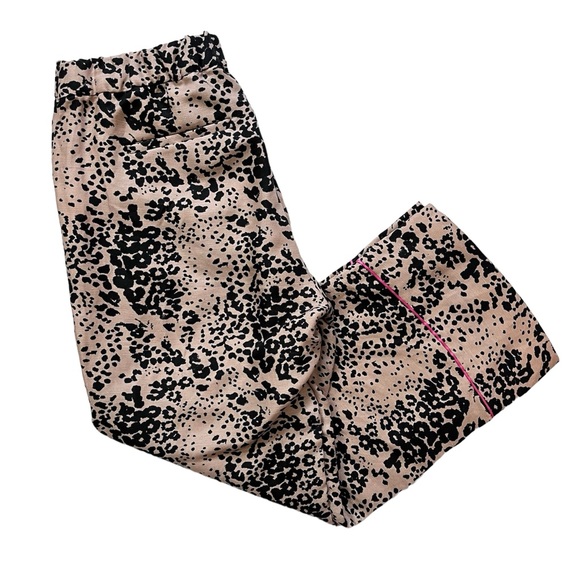 J. Crew AJ322 Leopard Print High Rise Peyton Wide Leg Cropped Pants 4 - Picture 3 of 5